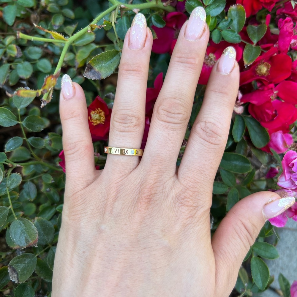 Woman Titanium Steel Ring Fashion Jewelry for Girls  size 8
